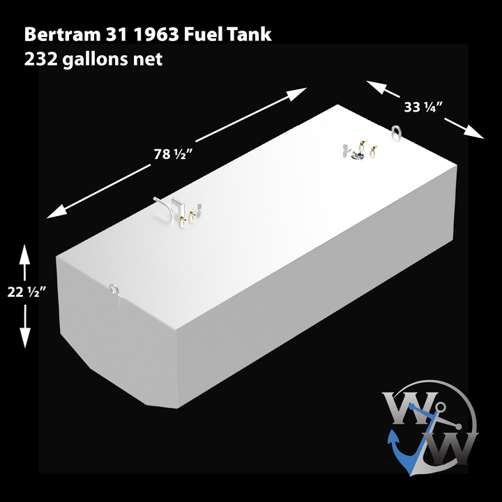 Bertram 31 1963 230 gal. nominal OEM Replacement Fuel Tank