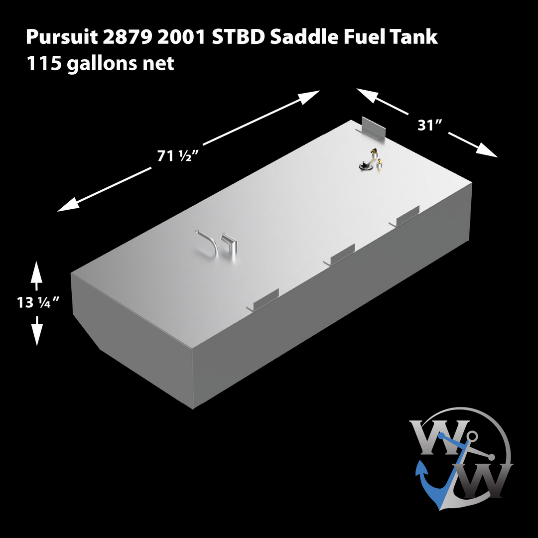 Pursuit 2879 WA 2001 Combo de tanque de combustible de sillín de repuesto OEM (2 tanques)