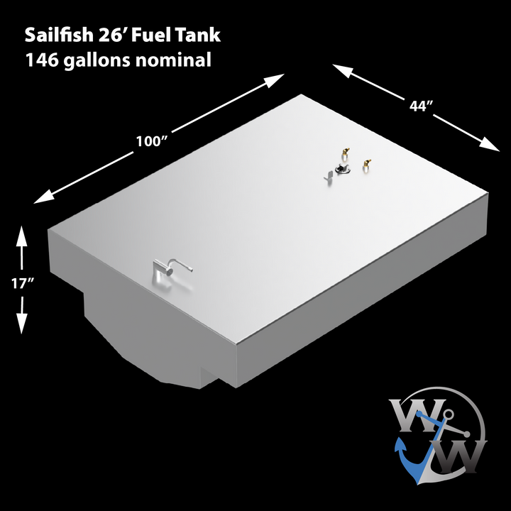 Sailfish 26' 2006 - 147 gal. OEM replacement belly fuel tank
