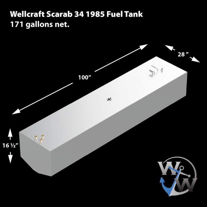 Wellcraft Scarab 34' 1985 171 gal. OEM Replacement Fuel Tank