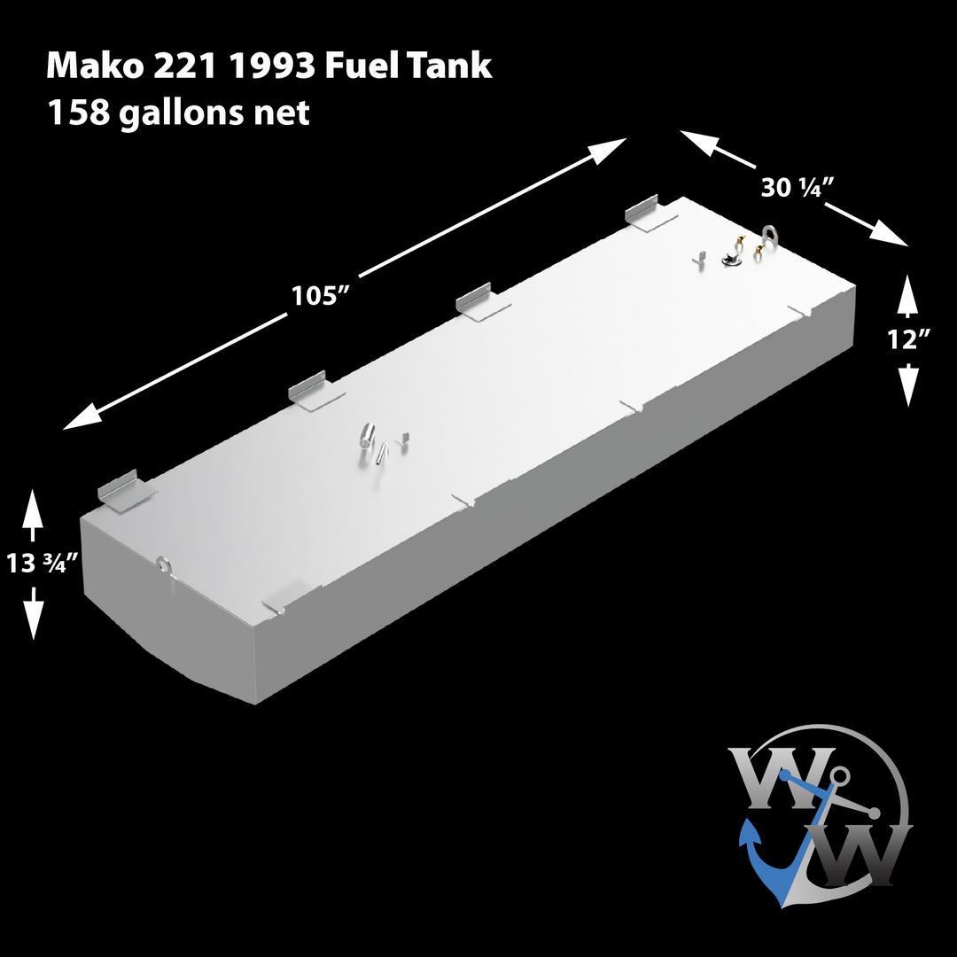 Mako 221 - 1993 Tanque de combustible de repuesto OEM (158 gal. neto)