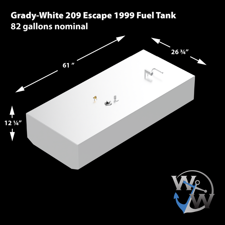 Grady White 24' Walkaround 1986 - 94 gal. Tanque de combustible de repuesto OEM