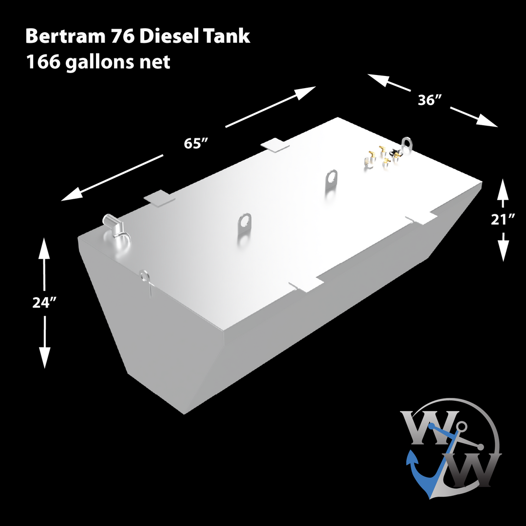 Bertram 76 166 gal. net OEM Replacement Diesel Tank