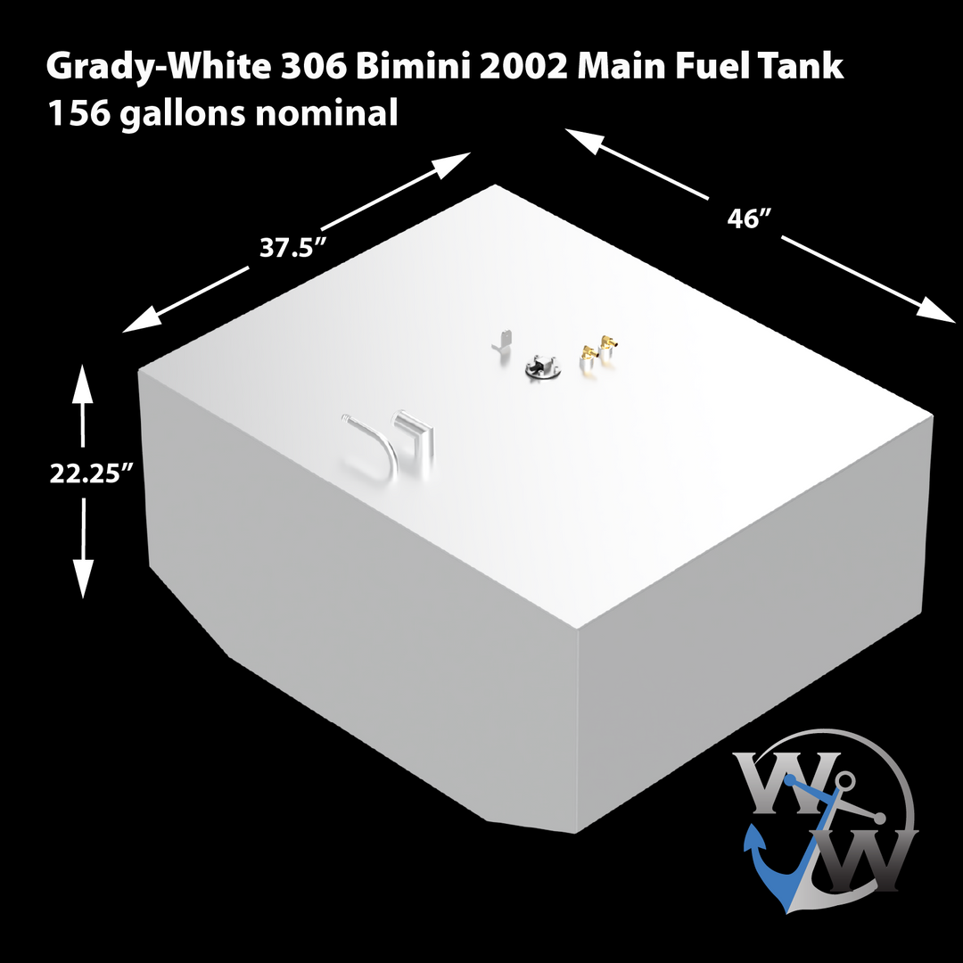 Grady White Bimini 306 Kit combinado de repuesto OEM para 2 tanques de combustible en tándem (156 y 150 gal.)