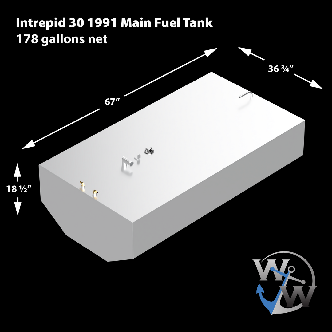 Intrepid 30' 1991 OEM Replacement 2 Fuel Tank Combo Kit  - 2 Tandem Belly Tanks (178 gal. & 51 gal.)