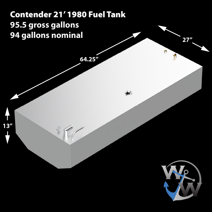 Contender 21' 1980 94 gal. OEM Replacement Belly Fuel Tank
