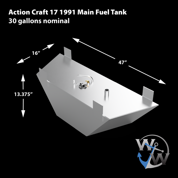 Action Craft 17' 1991 - 30 gal. Tanque de combustible de arco de repuesto OEM 