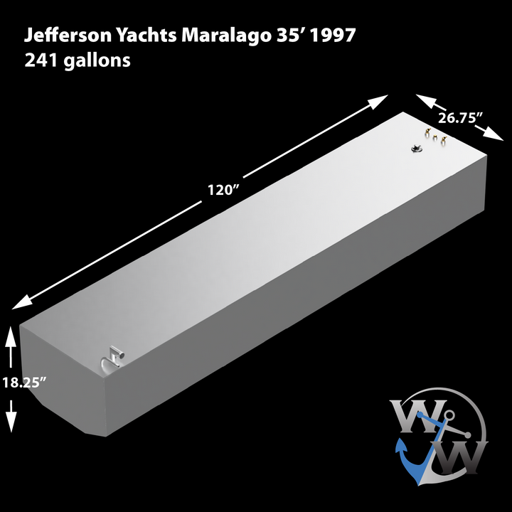 Jefferson Yachts Maralago 35' 1997 - 241 gal. Tanque de combustible de repuesto OEM