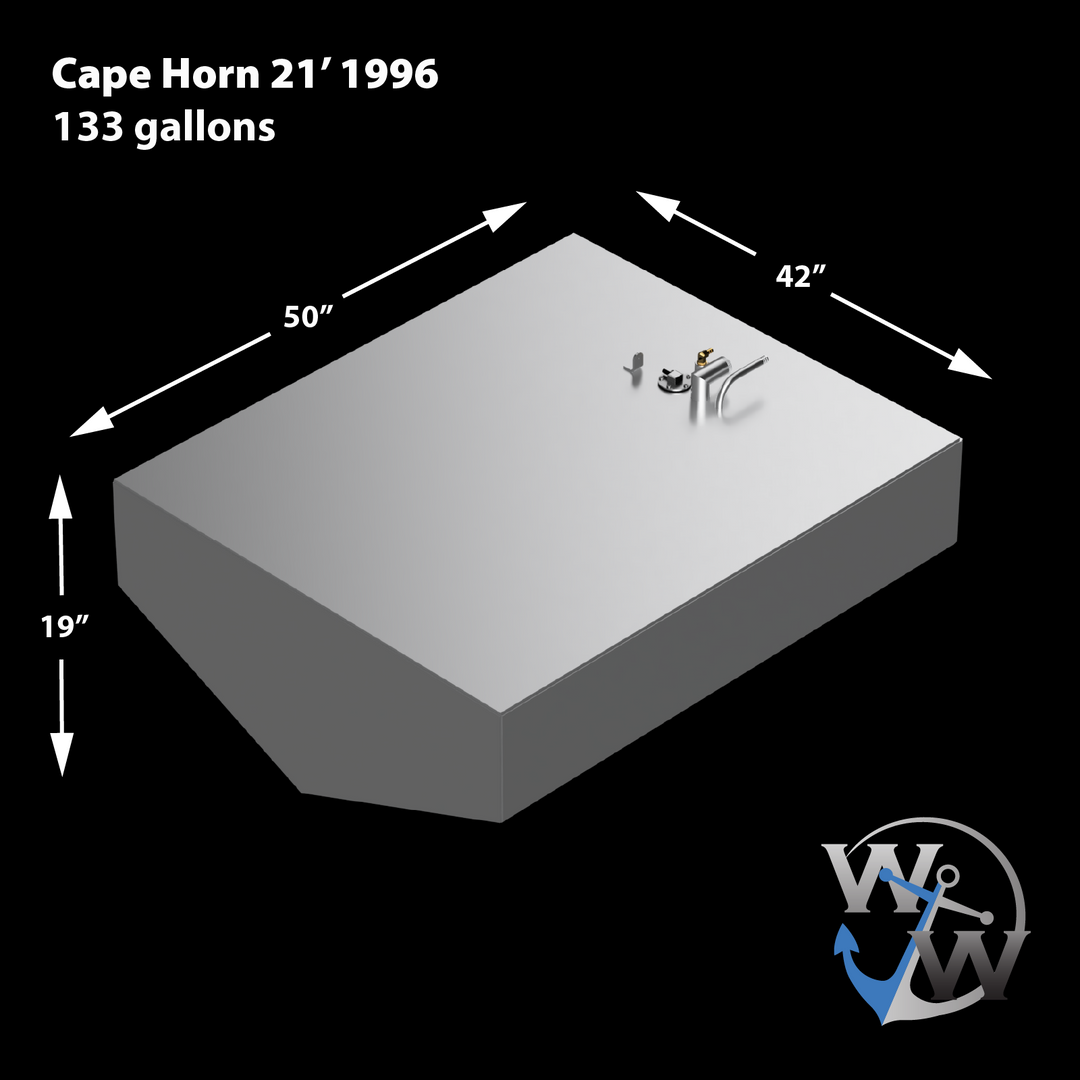 Cabo de Hornos 21' 1996 - 133 gal. Tanque de combustible de repuesto OEM