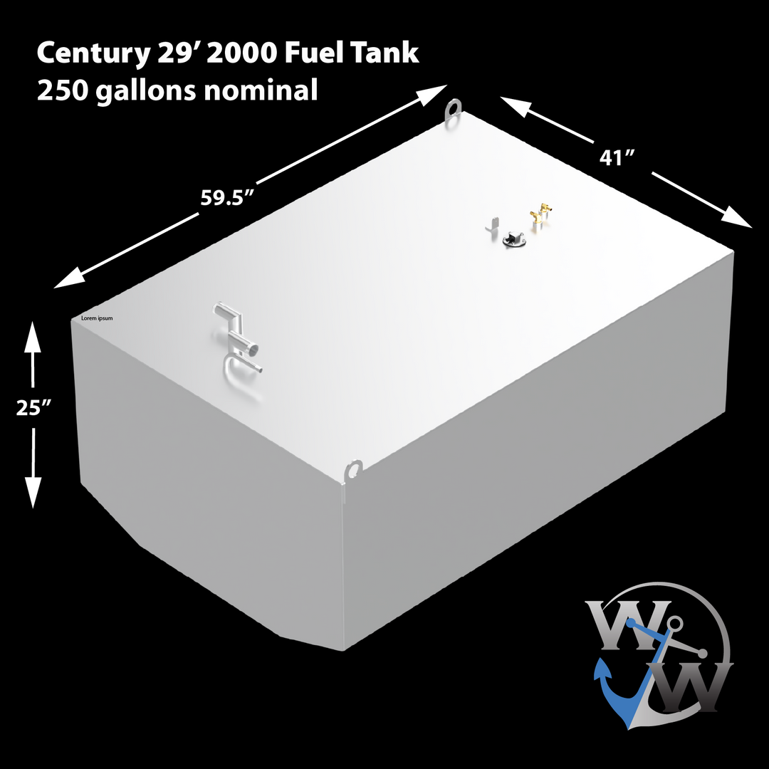 Century 29' Walkaround 2000 - 250 gal. OEM replacement belly fuel tank