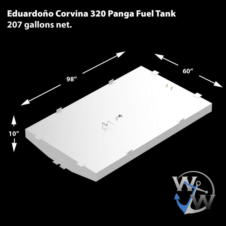Eduardoño Corvina 320 Panga - 207 gal. Tanque de combustible de vientre neto