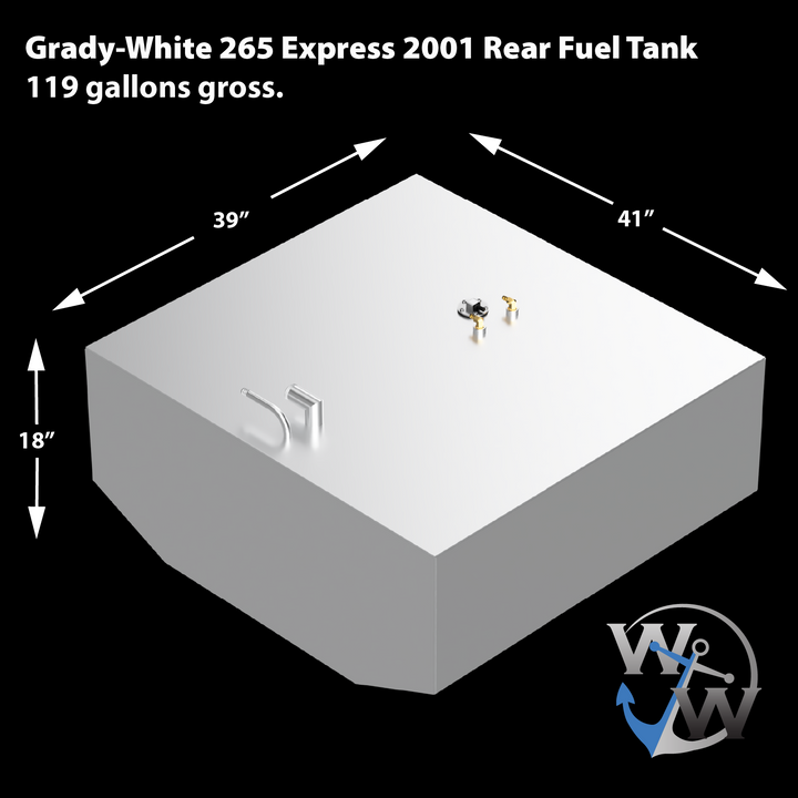 Grady-White 265 Express 2001 Kit combinado de tanque de combustible tándem de repuesto OEM (119 + 128 gal.)