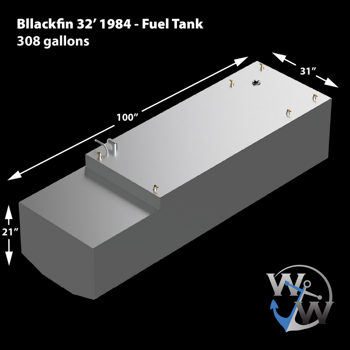 Blackfin 32' 1984 Diesel - 308 gal. OEM Replacement Belly Fuel Tank