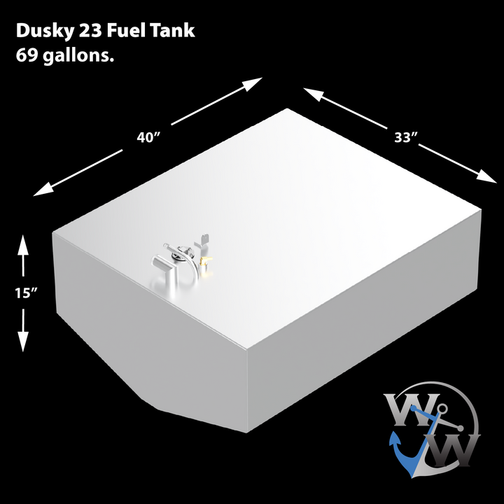 Dusky 23 - 47 gal. Plastic to Aluminum 69 gal. Replacement Belly Fuel Tank