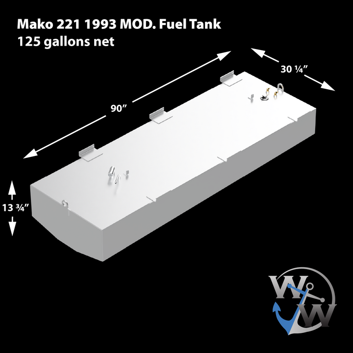 Mako 221 - 1993 -Modified- OEM Replacement Fuel (134 gal.) & Water (20 gal.) Tank Combo Kit