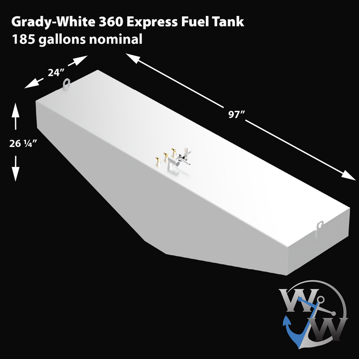 Grady-White 24 'en alta mar 1989 - 118 gal. auxiliar Tanque Eliminar Tanque de Combustible Modificado