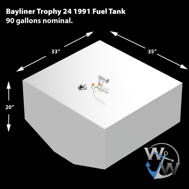 Bayliner Trophy 24 1991 - 90 gallon nominal OEM Direct Replacement Fuel Tank