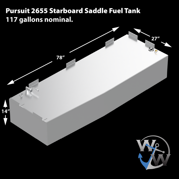 Pursuit 2655 1995 - 2 x 117 gallon Saddle Fuel Tanks Combo