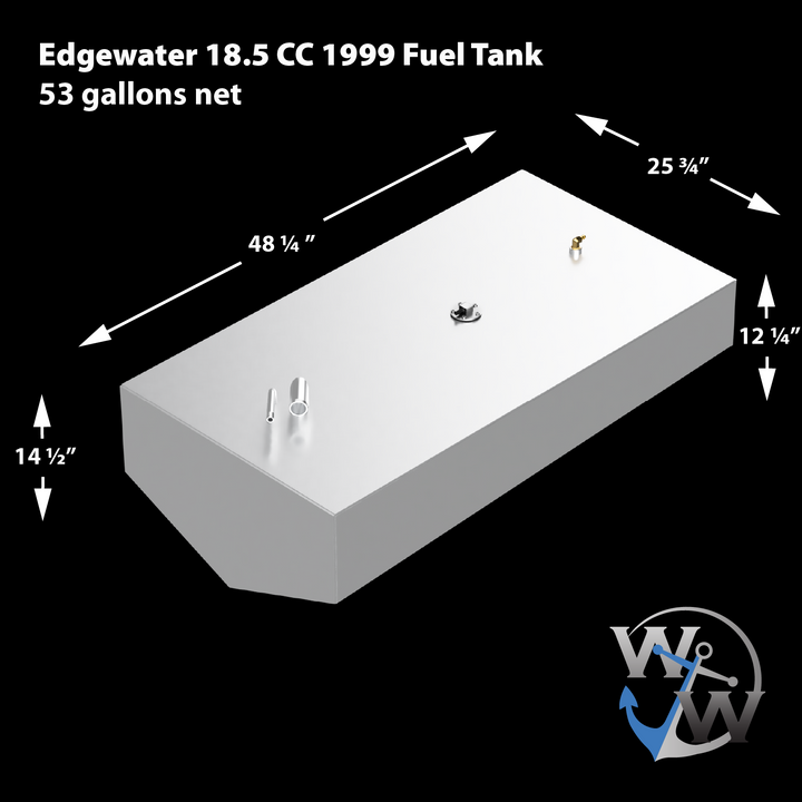 Edgewater 18.5 CC 1999 - 53 gal. Tanque de combustible de repuesto OEM neto