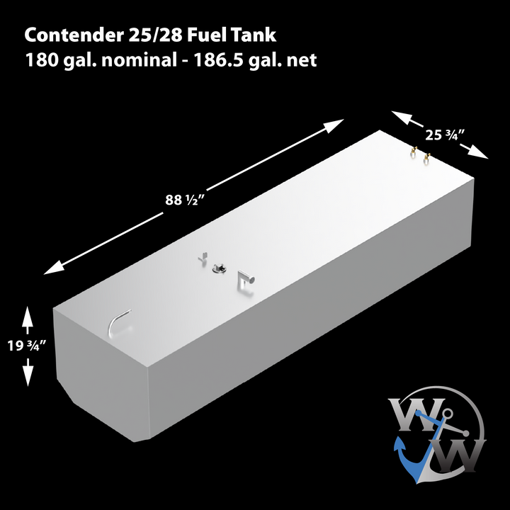 Contender 25' / 28' 180 gal. OEM Replacement Belly Fuel Tank