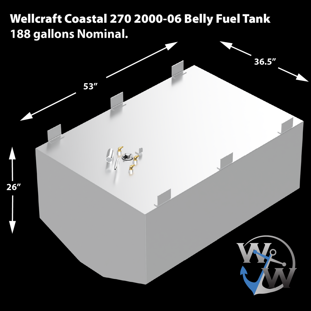 Wellcraft Coastal 270 (188 gal. Bruto) 2000 ~ 2006 Tanque de combustible de repuesto OEM