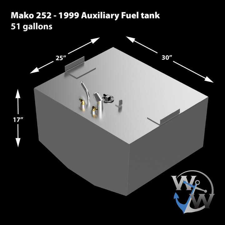 Mako 252 - 1999 - 142 y 51 gal. Kit combinado de tanque de combustible de repuesto OEM