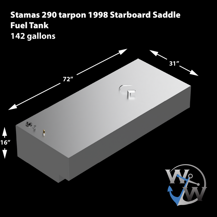 Stamas Tarpon 290 1998 Combo de tanques de sillín de repuesto OEM - 142 gal. x2