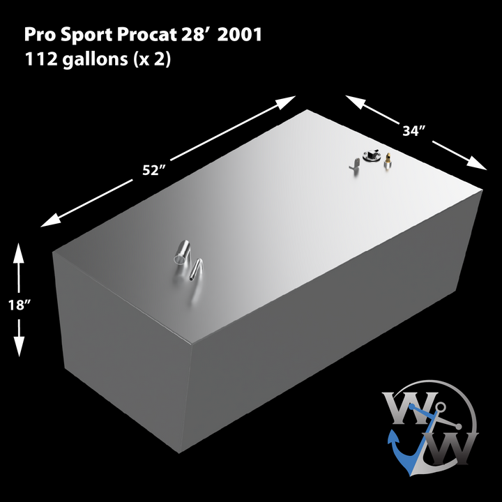 Pro Sport Procat 28' 2001 - 2 x 112 gal. Kit combinado de tanques de combustible de repuesto OEM