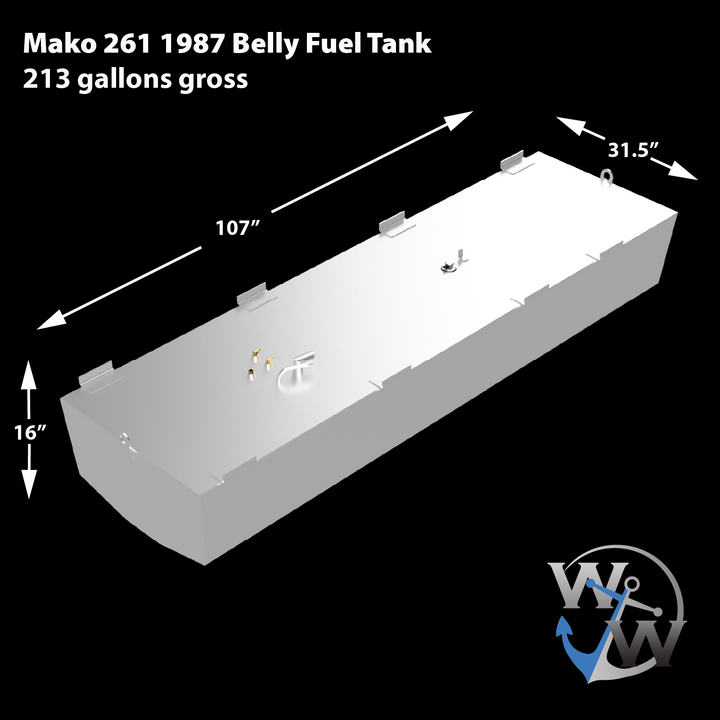 Mako 261 1987 - (213 gal. bruto) Tanque de combustible de repuesto OEM