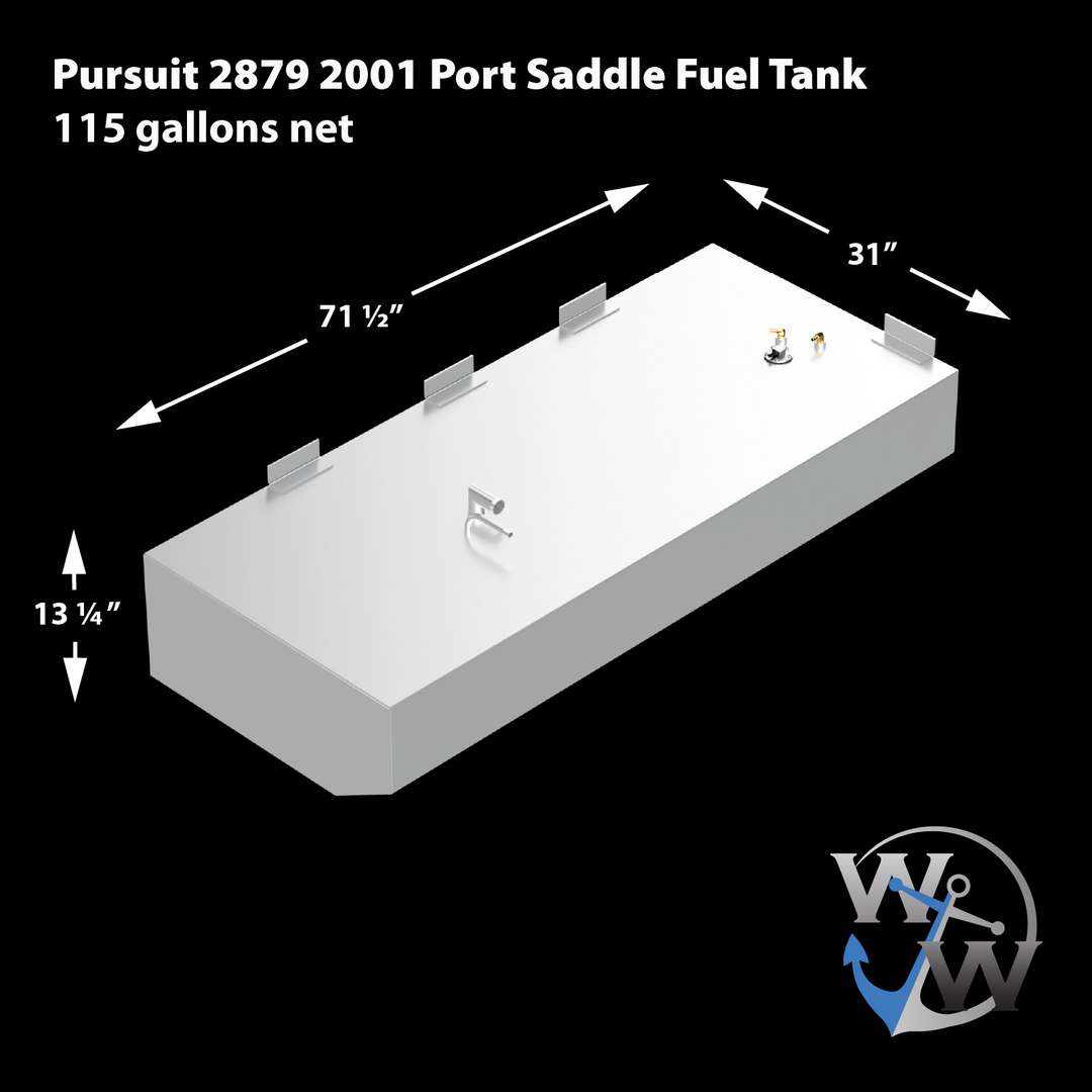 Pursuit 2879 WA 2001 Combo de tanque de combustible de sillín de repuesto OEM (2 tanques)