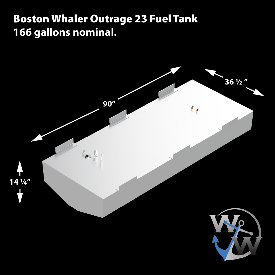 Boston Whaler Outrage 23' 1998 - 166 gal. net OEM replacement belly fuel tank
