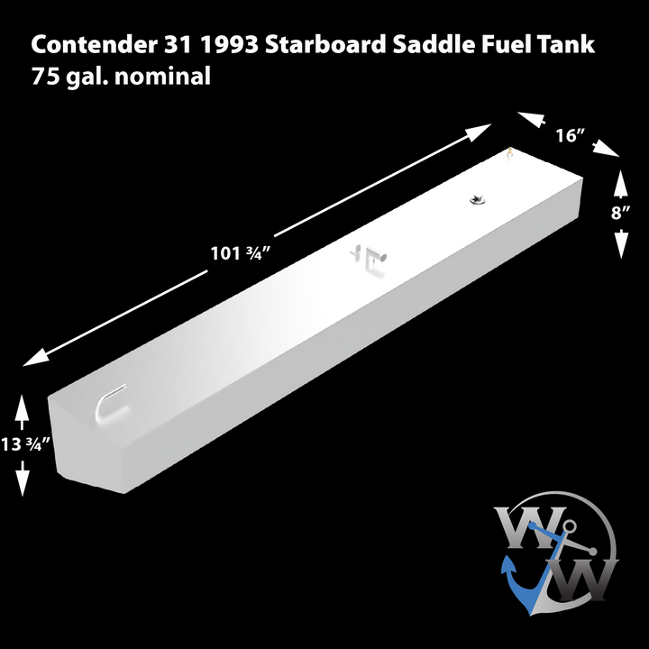 Contender 31 - 1993 - 85 gal. OEM Replacement Saddle 2-Tank Combo