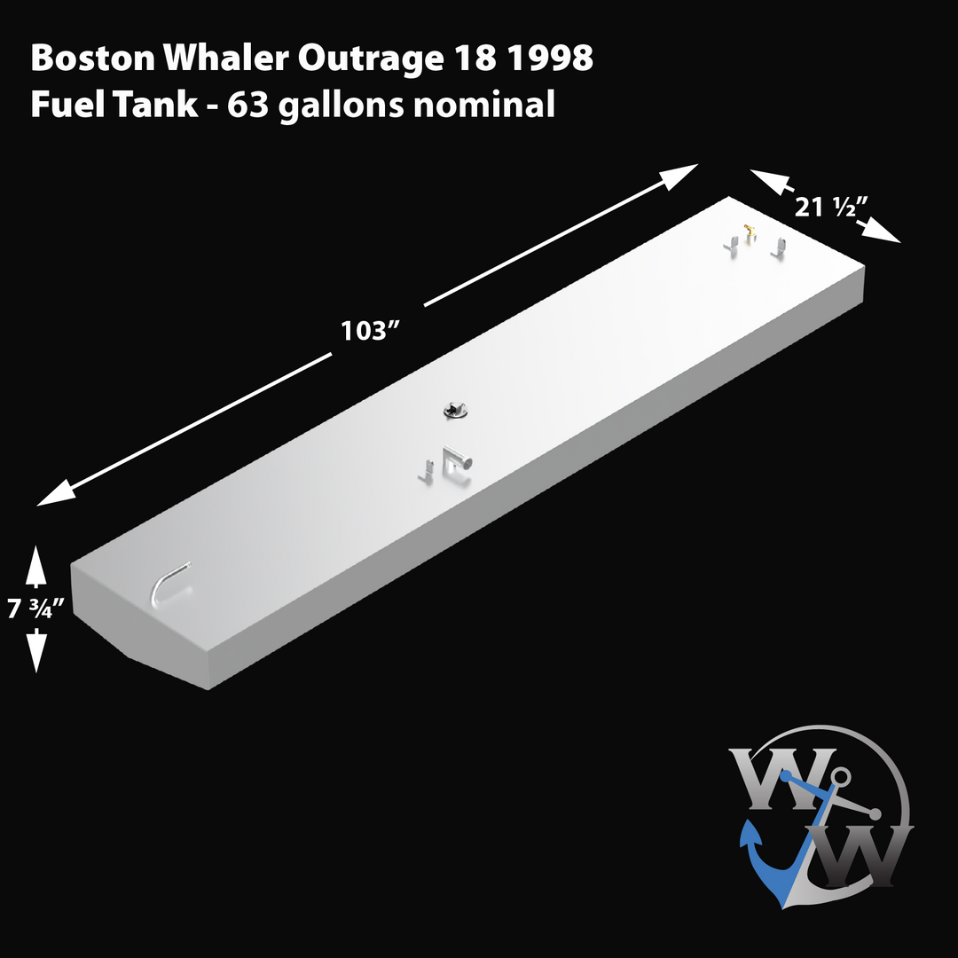 Boston Whaler Indignación 18' 1989 - 57 gal. Tanque de combustible de repuesto OEM neto