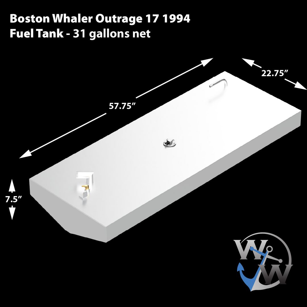 Boston Whaler Indignación 17' 1994 - 31 gal. Tanque de combustible de repuesto OEM neto