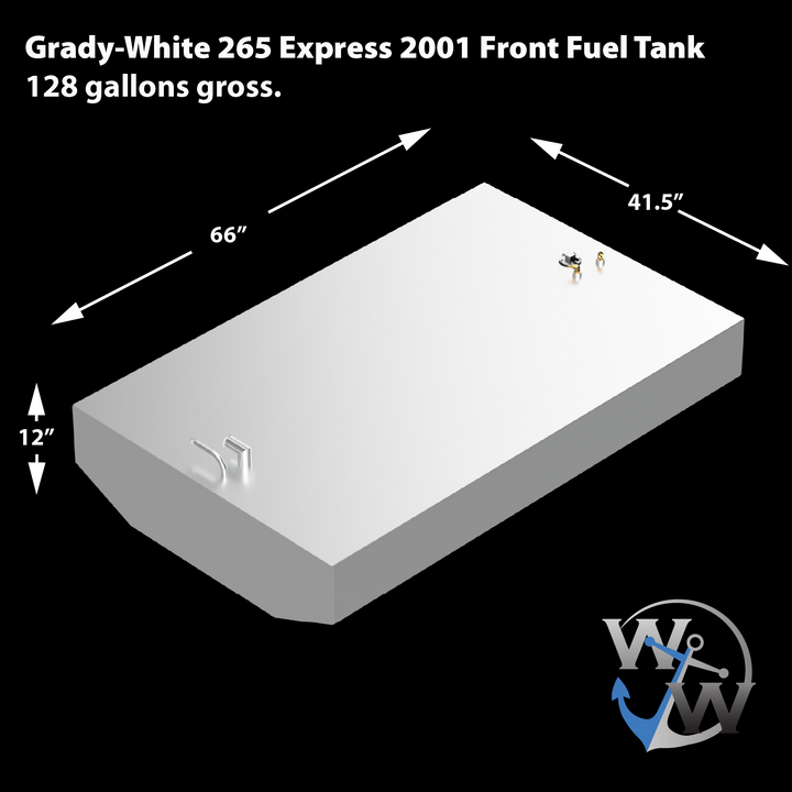 Grady-White 265 Express 2001 Kit combinado de tanque de combustible tándem de repuesto OEM (119 + 128 gal.)