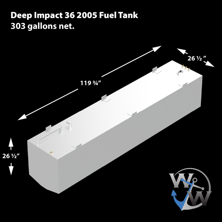 Deep Impact 36 2005 - 3-Tank Combo Kit (1 x 303 gal. Main Belly Fuel Tank & 2 x 50 gal. Saddle Tanks)