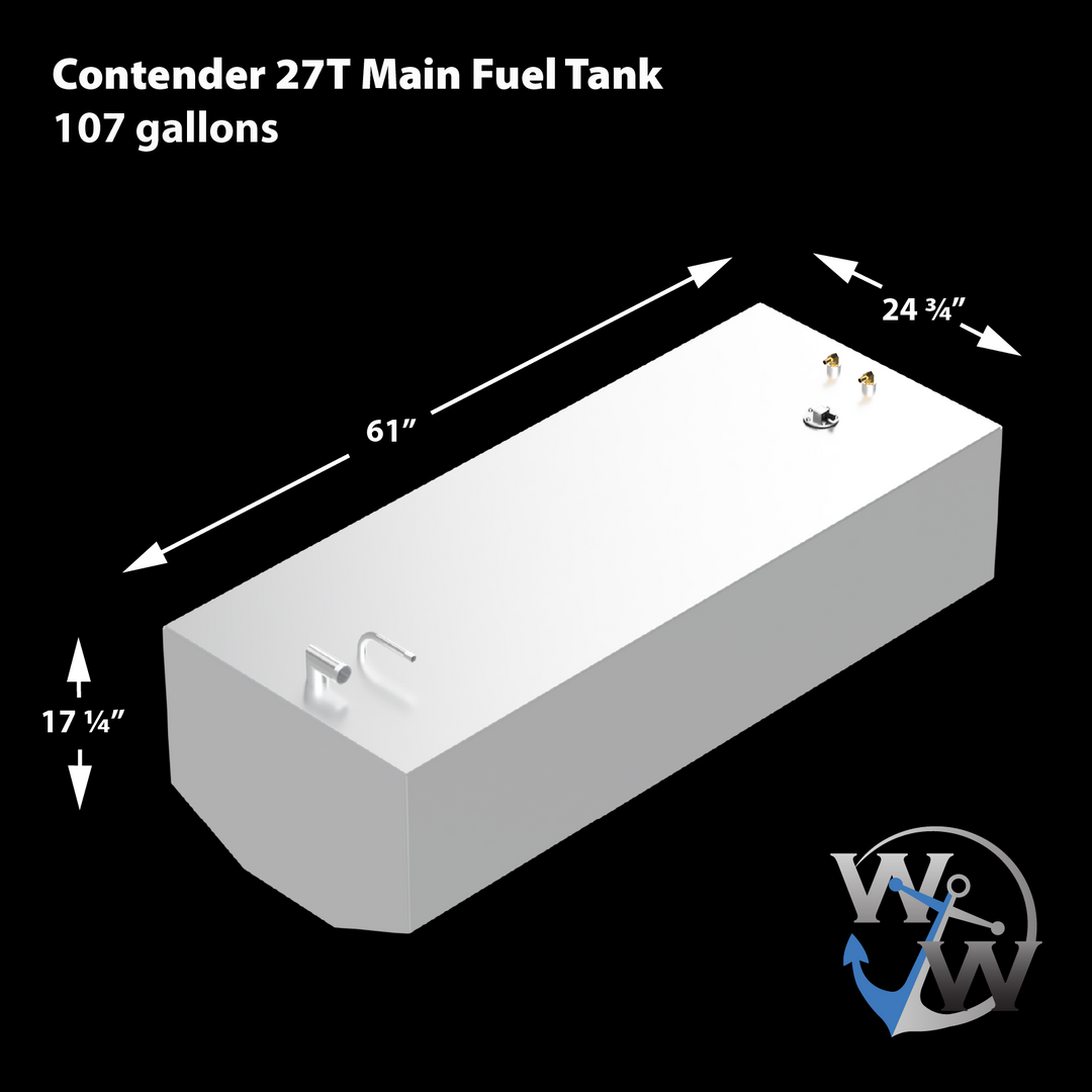 Contender 27 T 2006 OEM Replacement 3 Fuel Tank Combo Kit  - 1 Belly (107 gal.) & 2 Saddle Tanks (50 gal.) each.