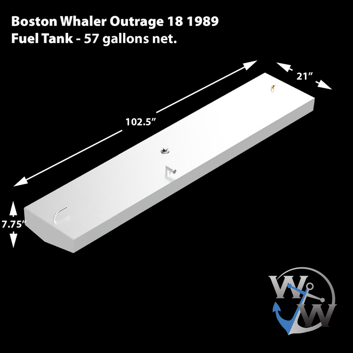 Boston Whaler Outrage 18' 1989 - 57 gal. net OEM replacement belly fuel tank