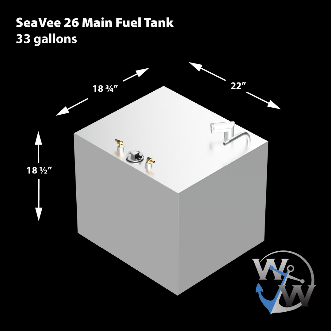 SeaVee 26' 2-Tank Combo 100 & 33 gal. OEM Replacement Fuel Tank Kit