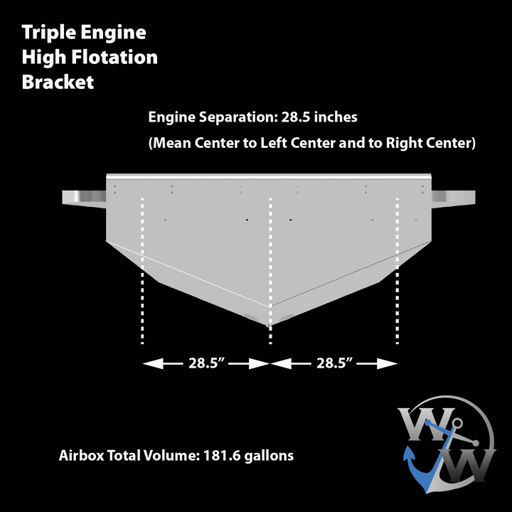 High Flotation Triple Outboard Engine Bracket