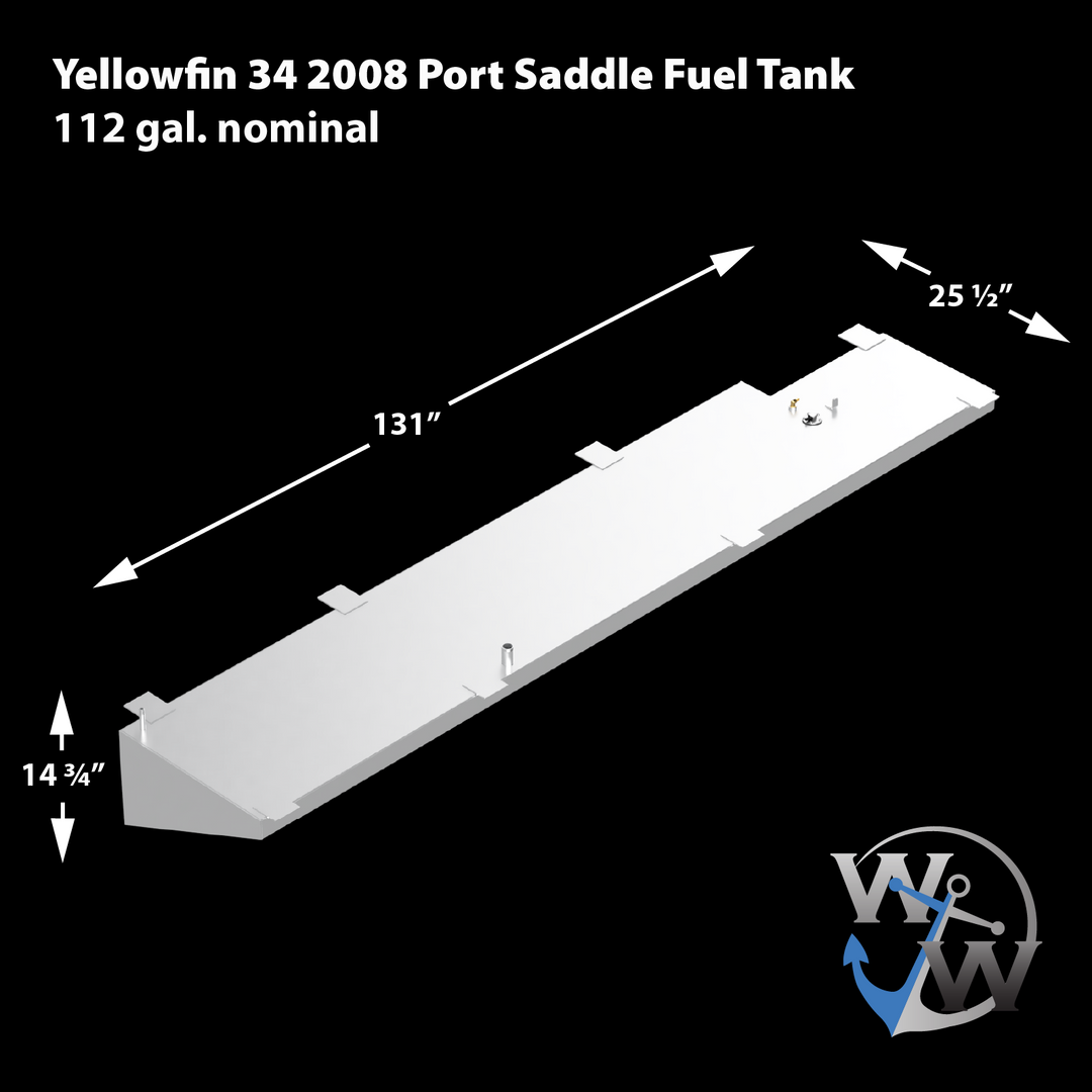 Yellowfin 34 2008 OEM Replacement 3-Tank Combo Kit  - 1 Belly (151 gal.) and 2 Saddle Tanks (112 gal.) each