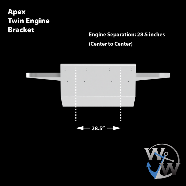 Standard Apex Mk. II Twin Engine Bracket -14° Transom